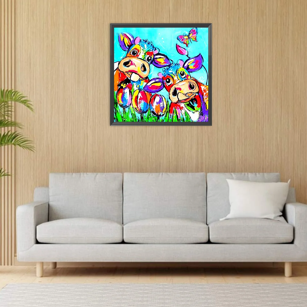 DIY Paint By Number 40*40cm - Abstract Cow