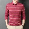 Cotton Striped Polo Shirt [10 Colors]