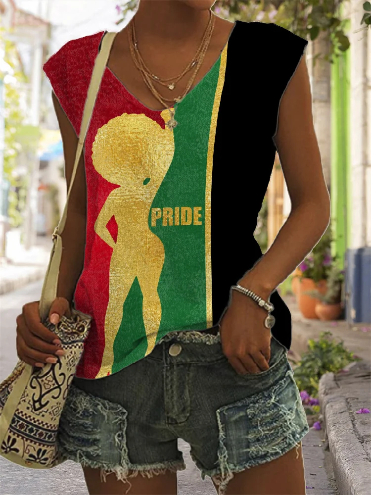 Pride Black Women Glitter Art Tank Top