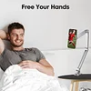 Bed Phone Holder Magnetic Phone Bed Stand Aluminum Bed Phone Holder Foldable Gooseneck Bed Phone Holder Clip-on Mount 360&deg; Rotation Compatible with All Mobile Phones