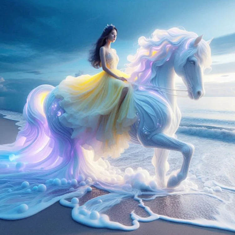 Seaside Princess 40*40CM (Canvas) Full Round Drill Diamond Painting gbfke