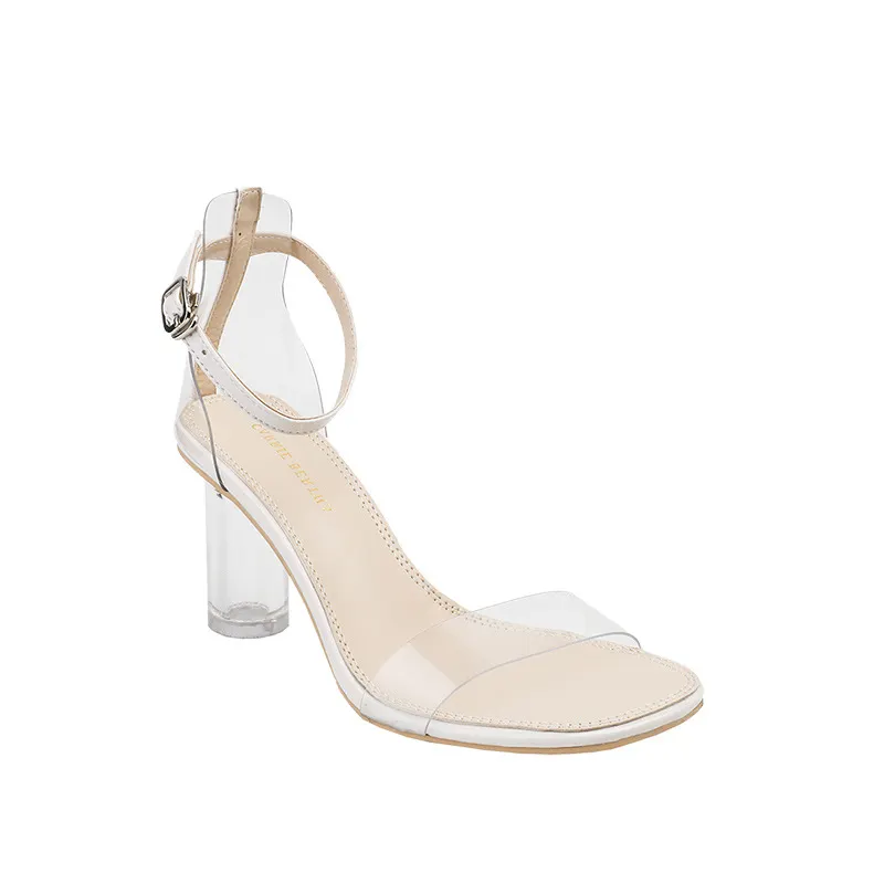 Breakj Breakj Sandals Sexy Crystal Shoes 2023 Summer New Simple Buckle With Fairy Coarse High Heels