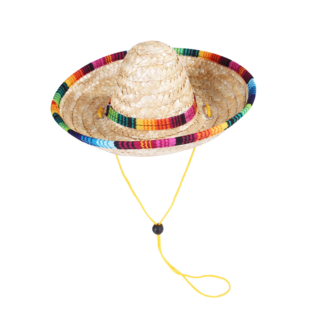 

Hawaii Style Pet Straw Hat Beach Adjustable Dog Cat Sombrero Funny Sun Cap, 501 Original