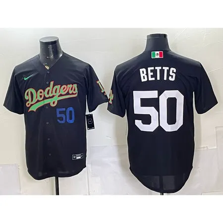 Youth Los Angeles Dodgers #50 Mookie Betts Black Mexico Jersey FHNM