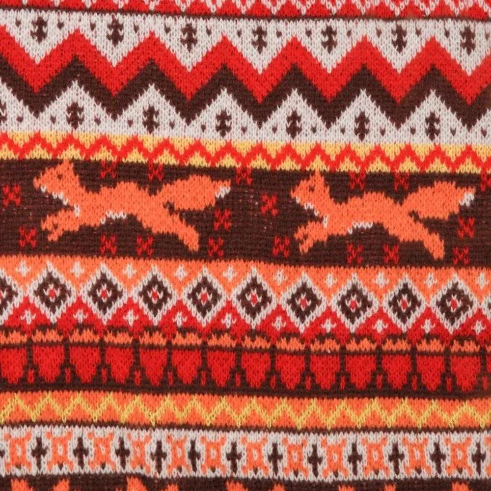 Brownm Fox Embroidered Christmas Sweater