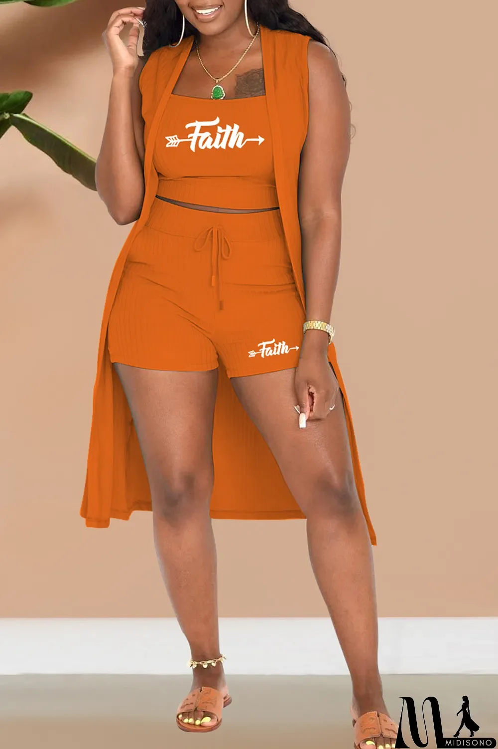 MidiSono - Pink Fashion Print Patchwork Strapless Sleeveless Three Pieces