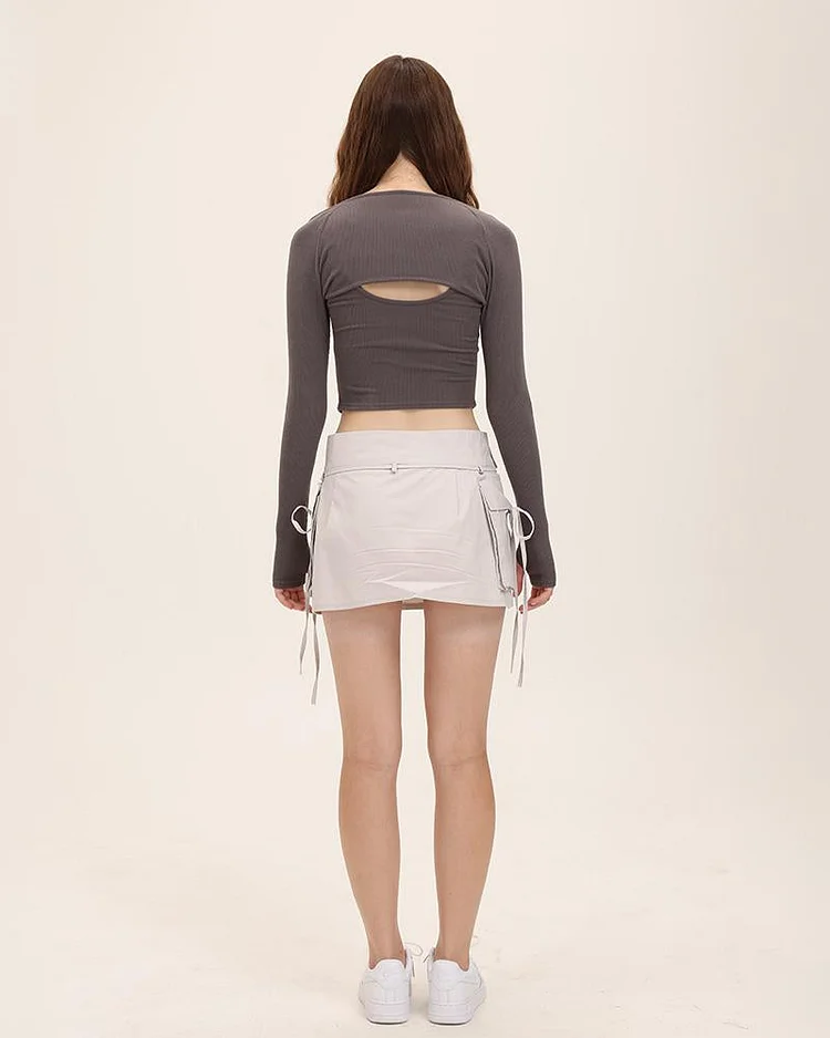 LUV IS TRUE★韓国★人気★CH RIBBON CARGO SKIRT 3色 リボン Cargo Triple Ribbin Skirt