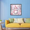 Winter Pink Snowman-Full Round Diamond Painting 30*30CM