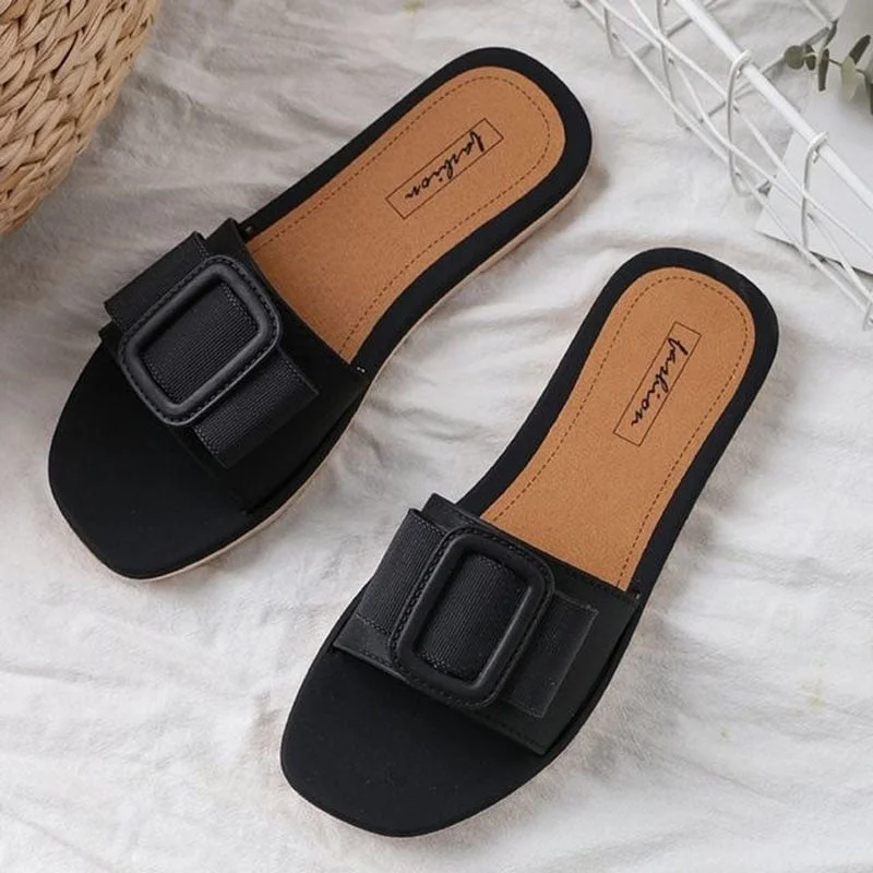 Comemore Sandals Female Summer House Women's Fashion Casual Korean Sandal Soft Home And Comfort Beach Flat Slippers For Women 40