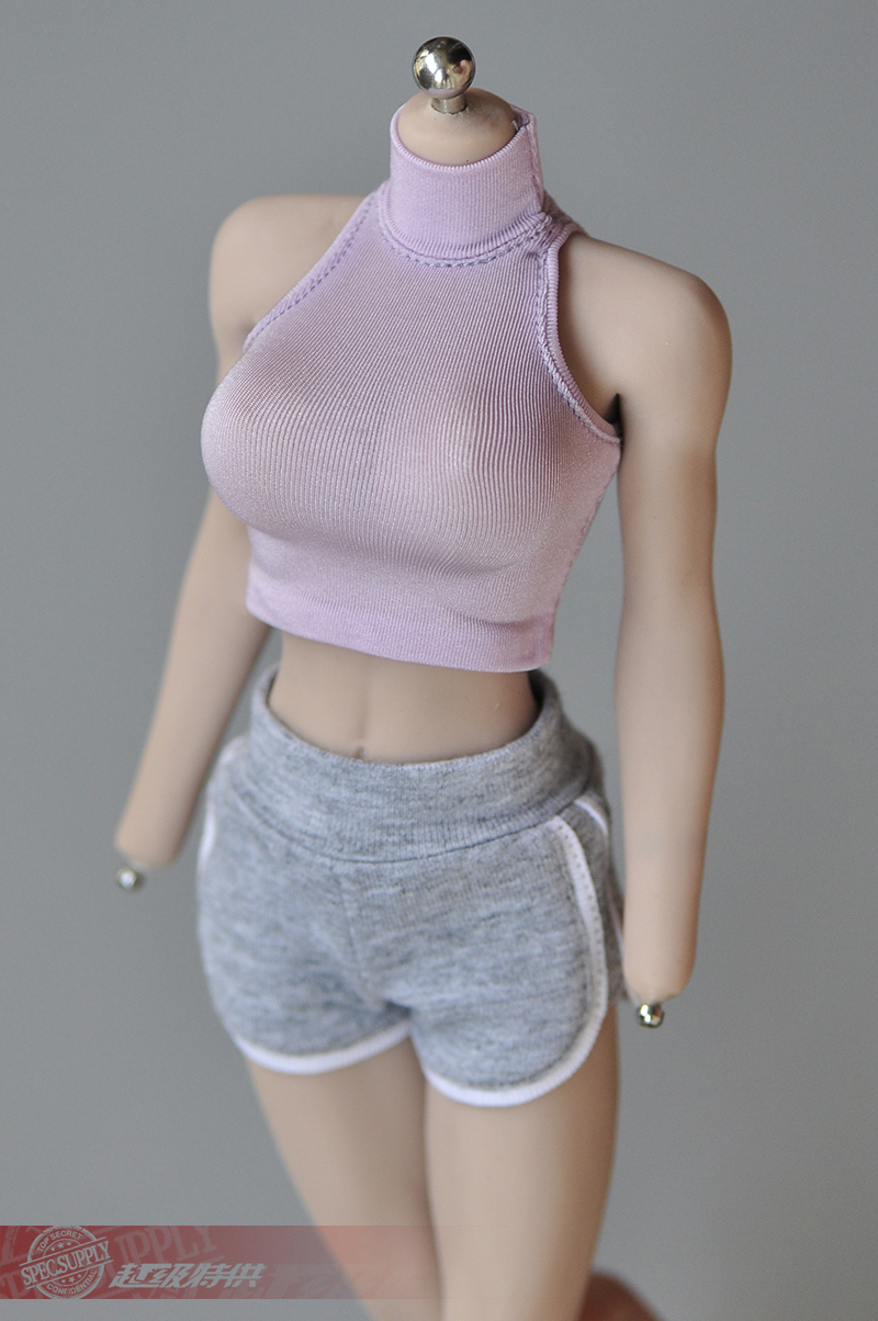 1/6 Female figure tight-fitting shoulder-cut T-shirt bottoming vest clothing model for 12 inch action figure accessories-aliexpress