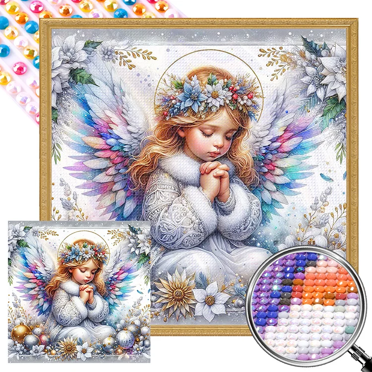 Partial AB Drill - Full Round Diamond Painting - Angel Girl 30*30CM