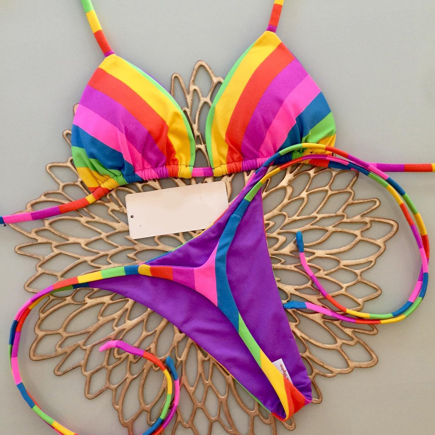 rainbow strap bikini