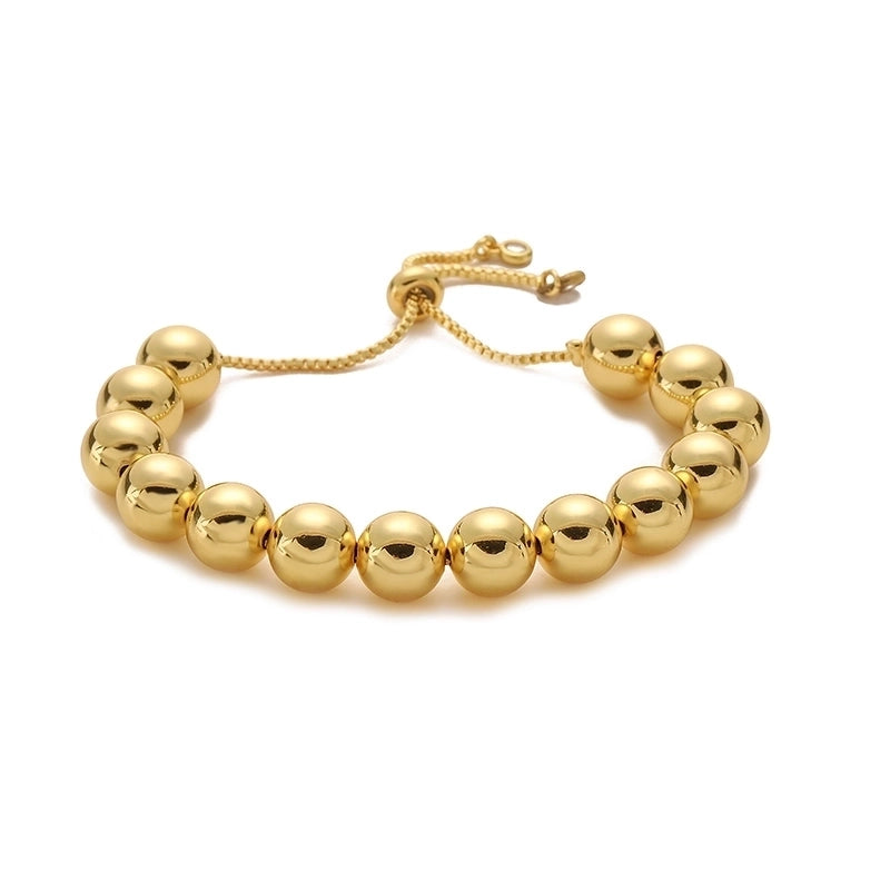 Copper 18K Gold Plated Plating Round Bracelets