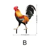 2PCS Chicken Sculpture Ornamental Rooster Decor Garden Statue Acrylic for Easter