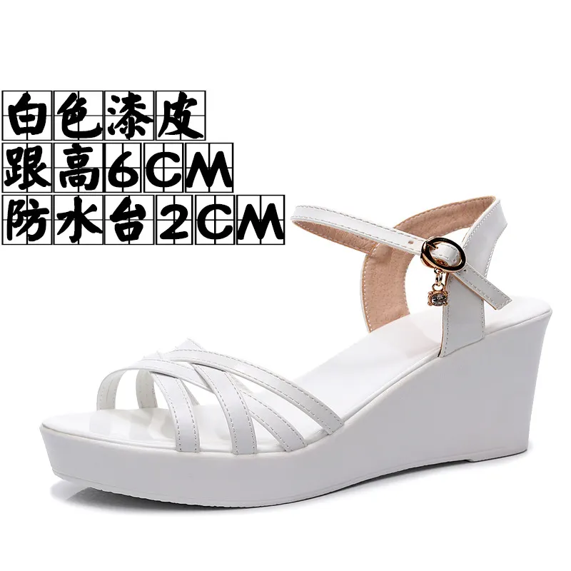Breakj Breakj Super High Slope And 12Cm Fashion Cross With Small Size Women's Shoes One-Word Thick-Bottomed Waterproof Toe Women's Sandals