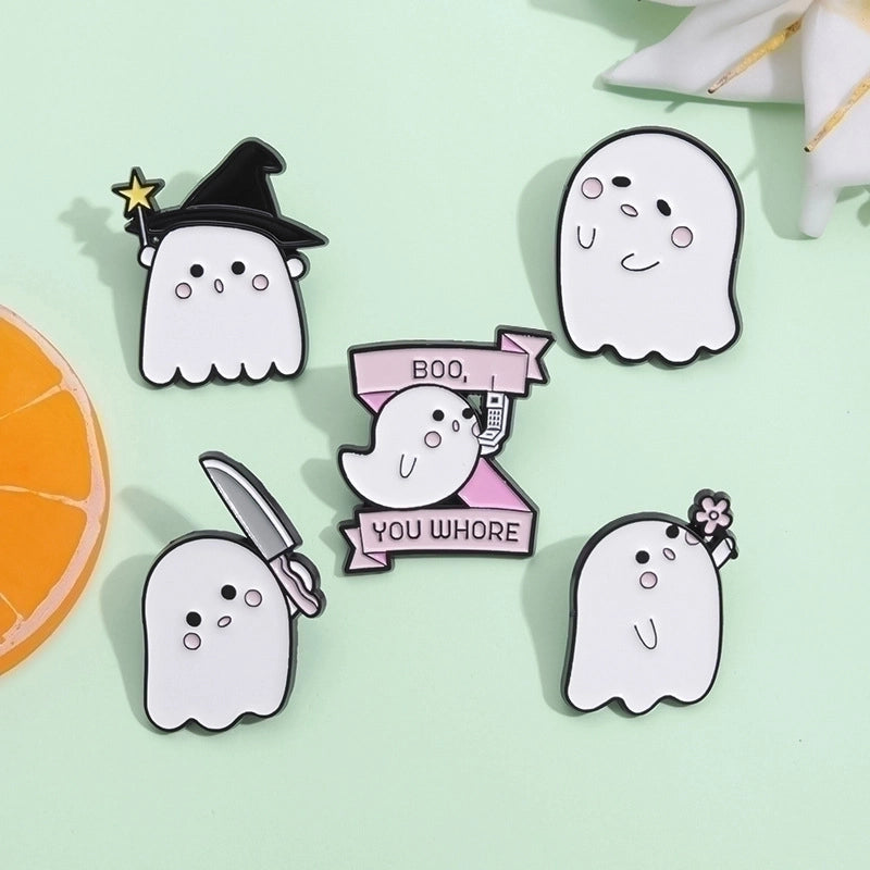 Cartoon Style Cute Pin Ghost Alloy Stoving Varnish Women’s Brooches