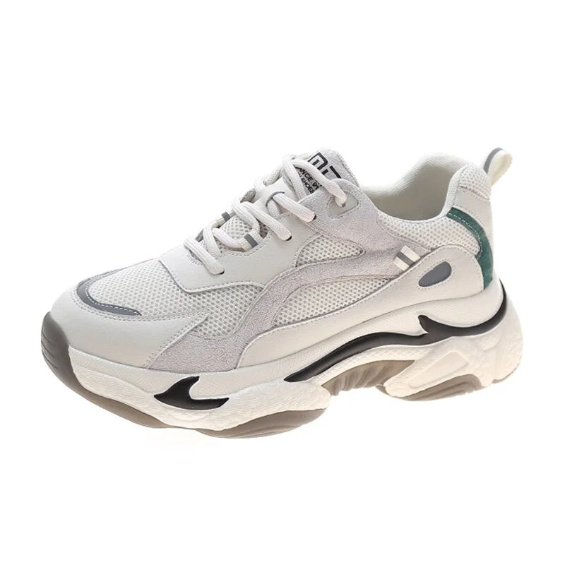 CXJYWMJL Women Spring Platform Sneakers Breathable Mesh Luminous Casual Shoes Ladies Chunky Shoes Fashion Thick Bottom Sneakers