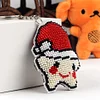 Full Bead Embroidery Keychain Xmas Star Printed Craft Gifts(5.2x7.5cm)