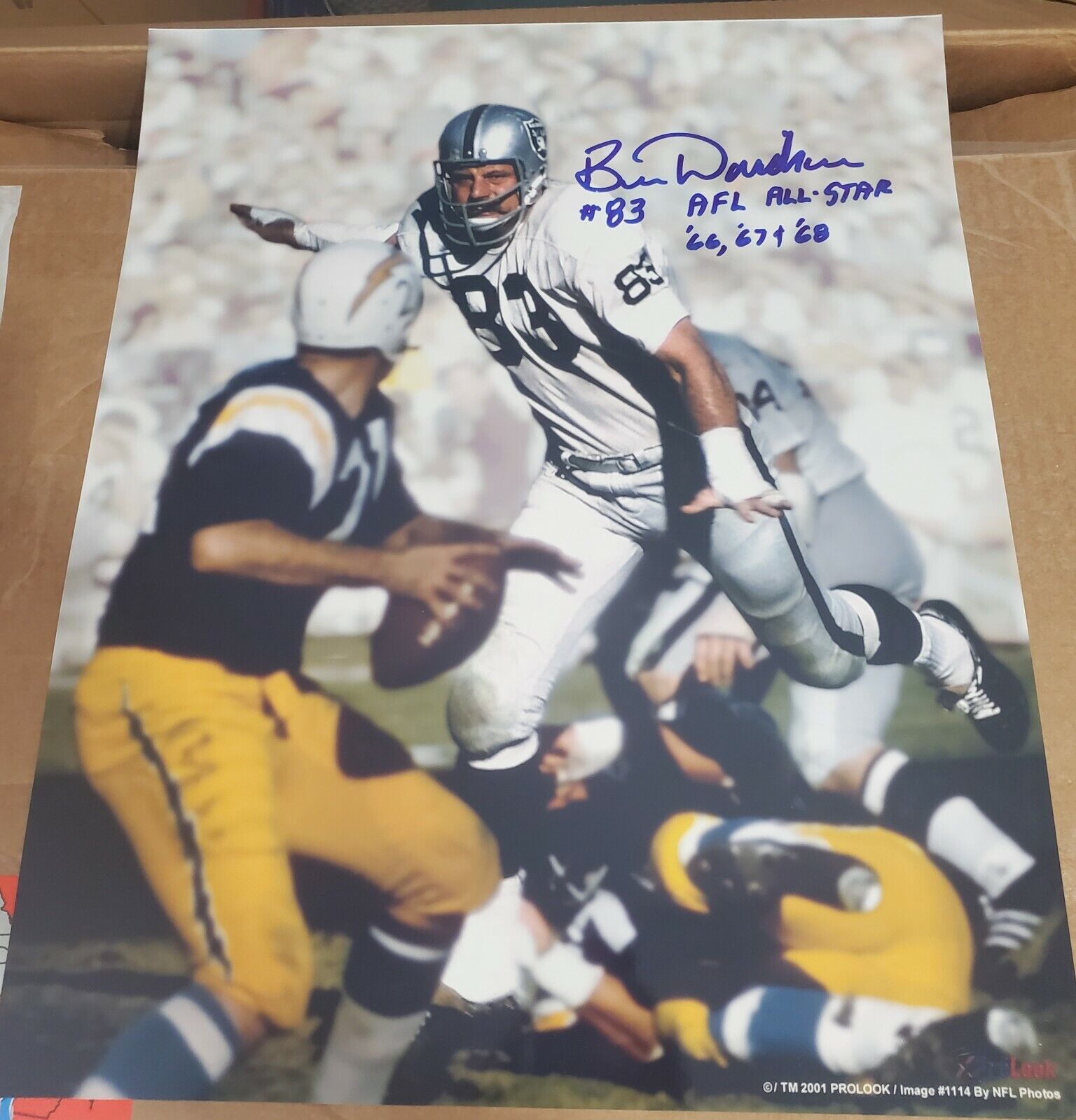 Signed 16x20 BEN DAVIDSON Oakland Raiders Autographed Photo Poster painting - w/COA