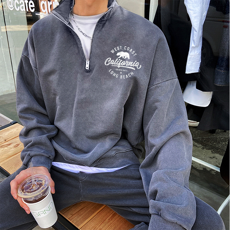 Vintage California Quarter-zip Sweatshirt Lixishop 