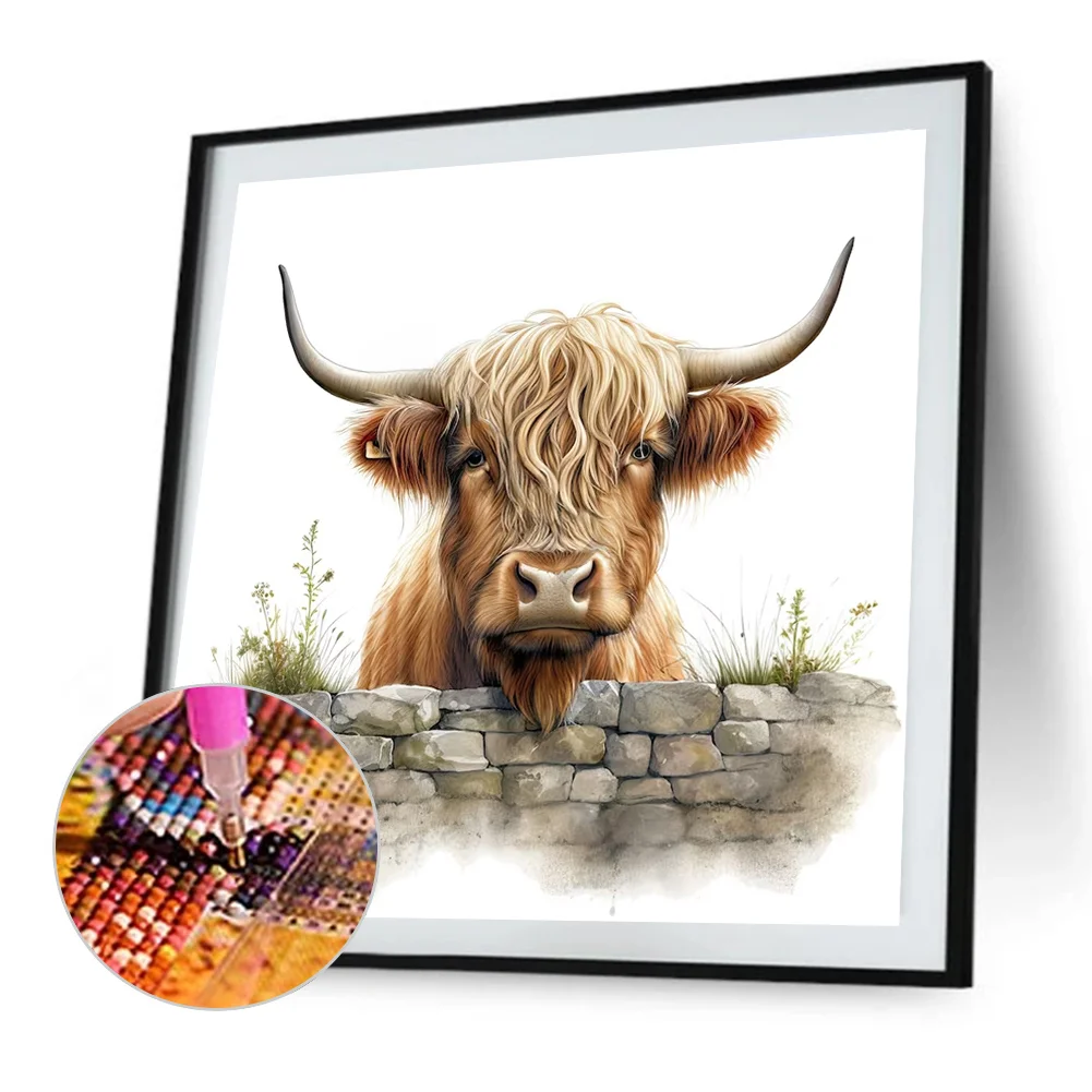 Diamond Painting - Full Round Drill - Highland Cattle(Canvas|35*35cm)