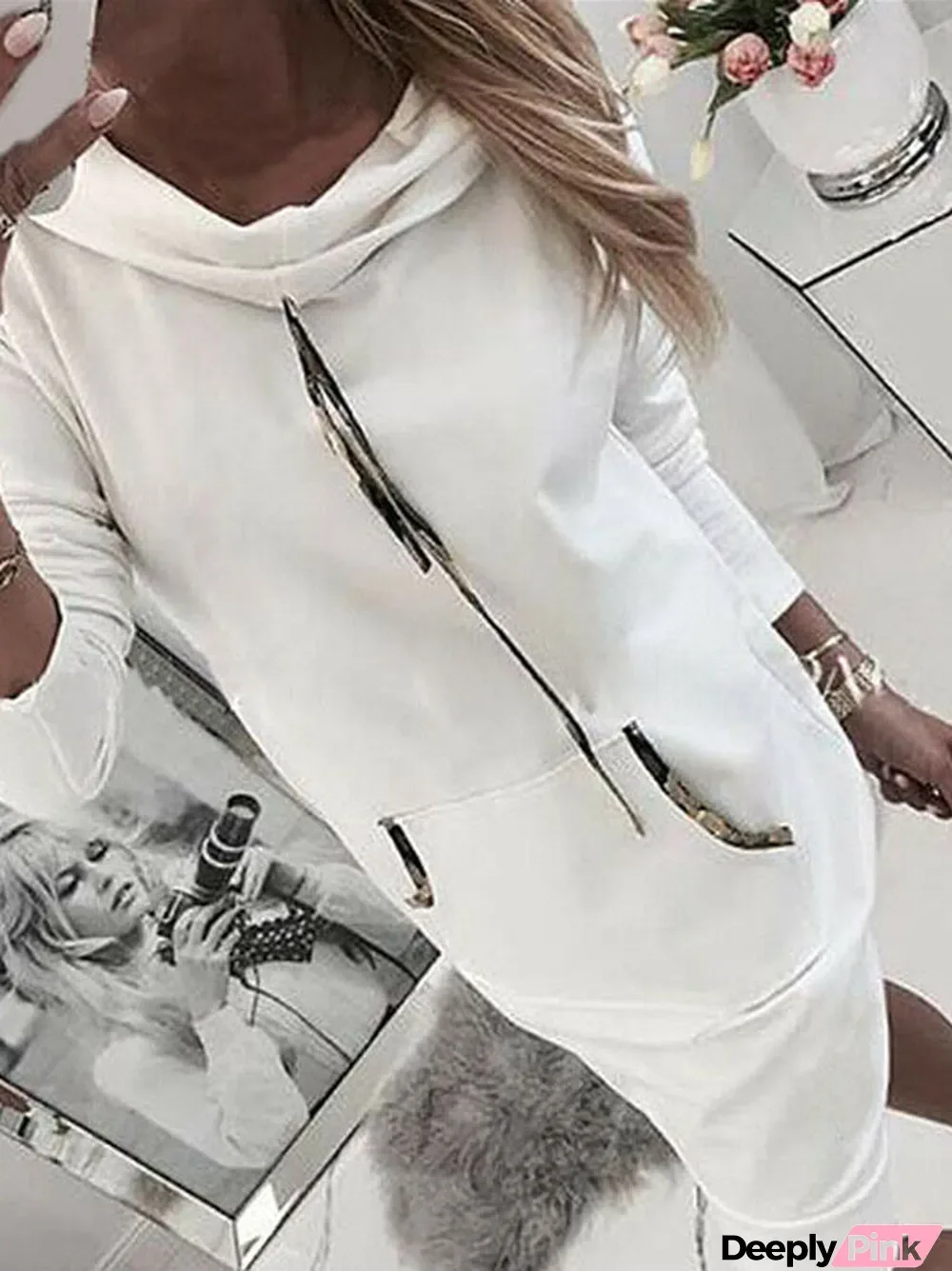 Women Long Sleeve Lapel Loose Hoodies