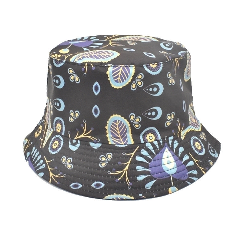 Unisex Fashion Geometric Printing Flat Eaves Bucket Hat