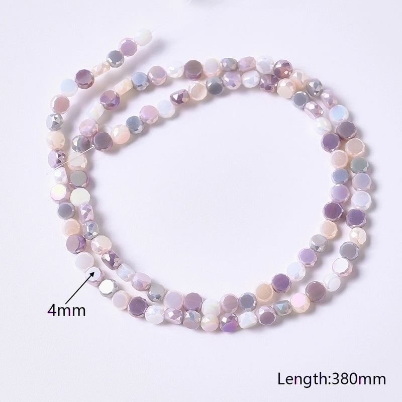 1 Strand/Package 4×2.5mm Hole Under 1mm Glass Electroplate Glass Beads Colorful Simple Beads