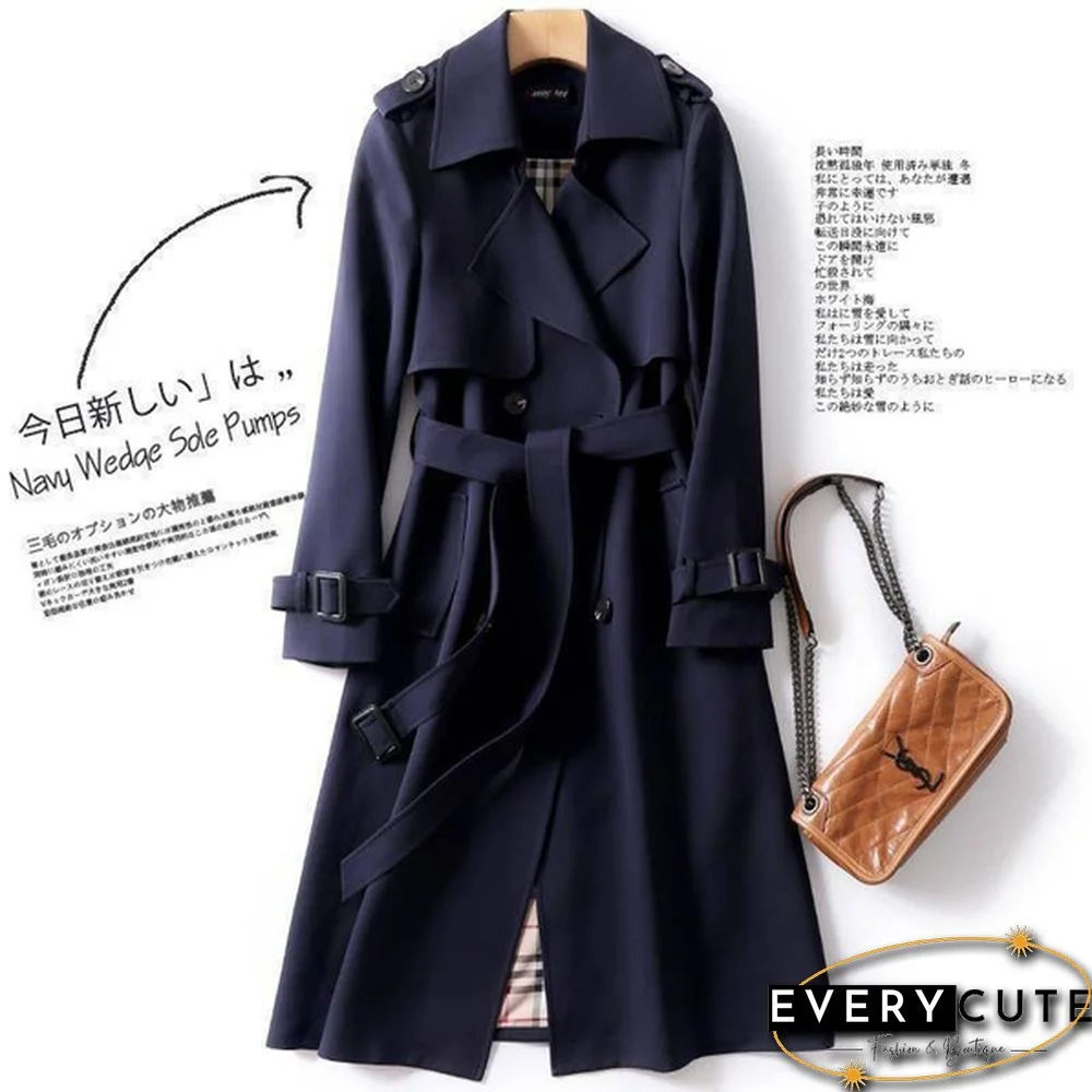 autumn Long Trench Coat Women Double Breasted Slim Trench Coat Female Outwear Fashion Windbreaker coat