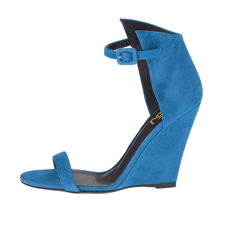 Cobalt blue wedge on sale sandals