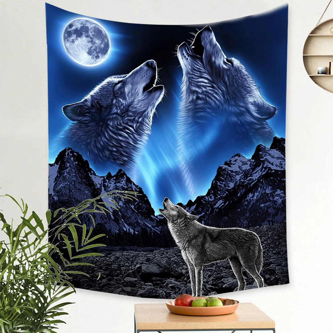 Wall Hanging Tapestry Livingroom Wall Cloth Lion King Wolf Background Cloth Tiger Wall Tapestry Aesthetic Animal Hanging Blanket