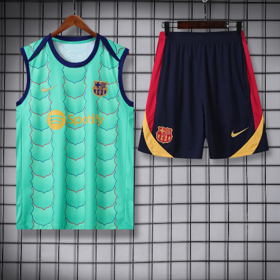 24/25 Barcelona Vest Training Kit Light Green Football Shirt Thai Quality