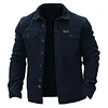 Men's Vintage Outdoor Workwear Pocket Long Sleeve Lapel Utility Shirt by Inlyline