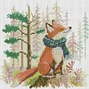 Fox Wearing Scarf-14CT Stamped Cross Stitch 21*21cm/8.27*8.27in tapestrymarket