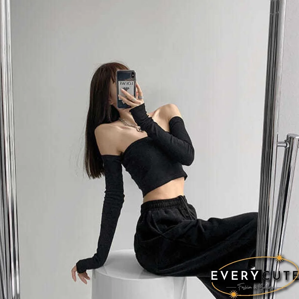 Streetwear Sexy Women Camis Tube Summer Skinny Crop Fashion Harajuku Removable Sleeve Feminine Hip Hop Hot Girls Club Party Jazz