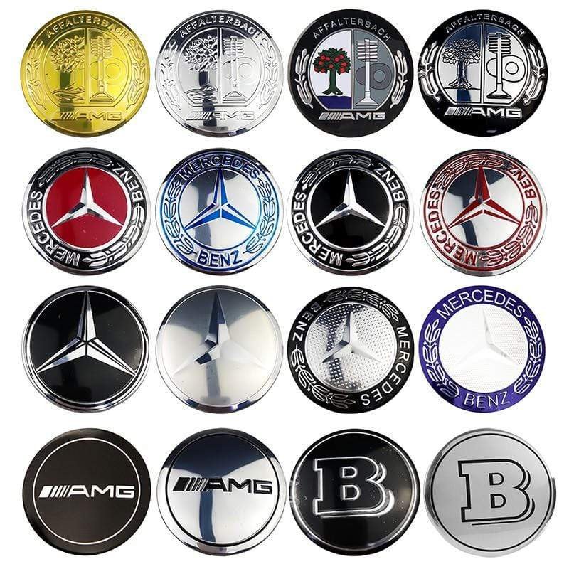 56mm 4PCS Mercedes Benz AMG Apple Tree Brabus Lorinser Car Wheel Center Hub Cap Sticker Emblem Badge Decal  dxncar