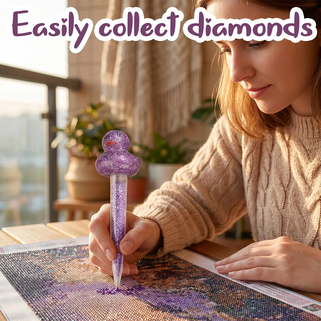 3Pcs DIY Diamond Painting Point Drill Pen Lightweight Diamond Embroidery Accessories Pen Resin Material for Nail Arts Rhinestone Decorations Cross-Stitch