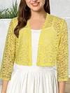 Fashionable Solid Color Lace Cardigan Top - Delicate Open Front, Sheer Three-Quarter Sleeves, Perfect for Everyday Chic Style - A Feminine & Lightweight Wardrobe Staple for Women