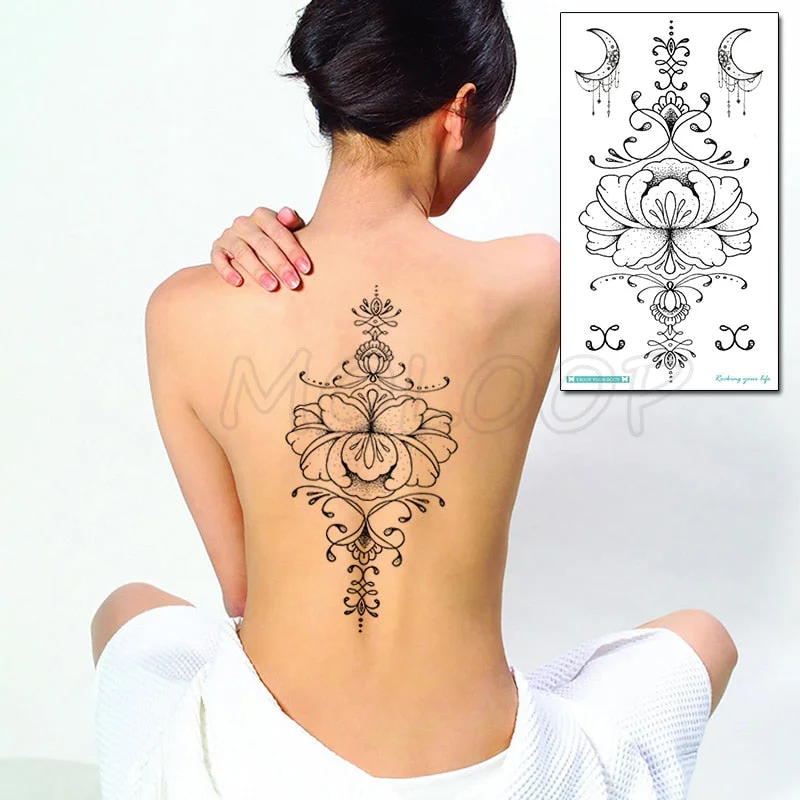 Temporary Tattoo Sticker Plant Leaf Flower Like Butterfly Sexy Chest Back Fake Tatoo Waterproof Flash Tatto Art for Woman Girl