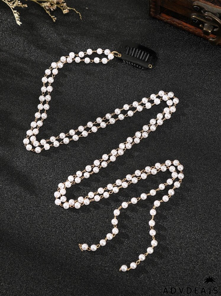 Faux Pearl Decor Hair Clip