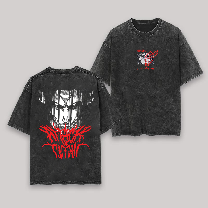 Attack On Titan Oversize Washed T-Shirt