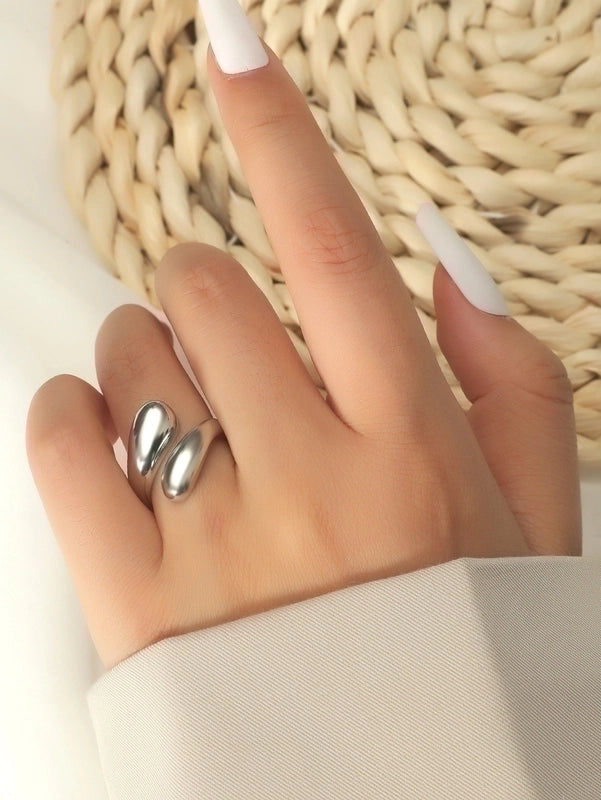Minimalist Solid Color Stainless Steel Open Rings