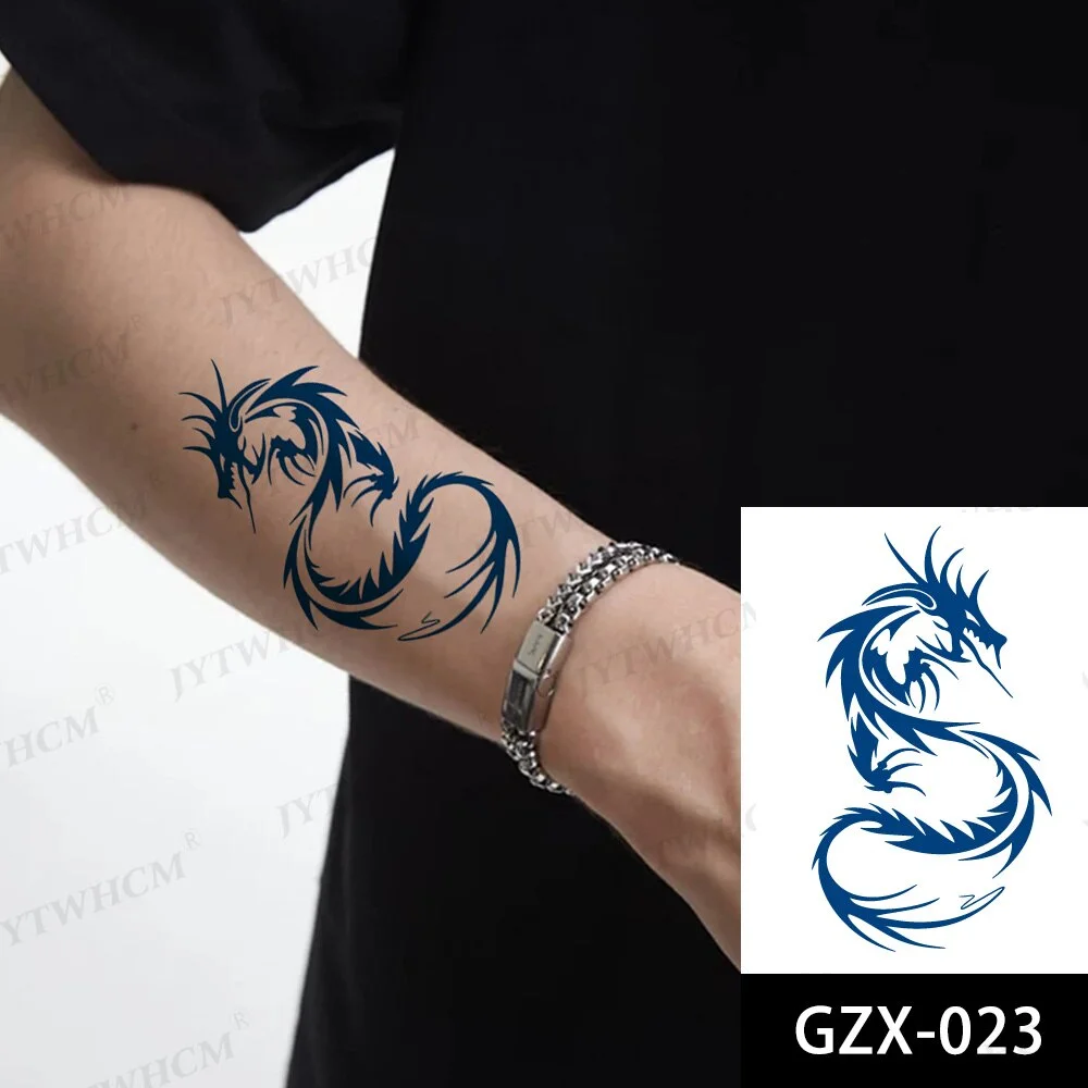 Sdrawing Stickers Semi-permanent Plant Lasting Tattoo Blue Henna Lace Flower Arm Non-reflective Herbal Juice Tattoo Waterproof