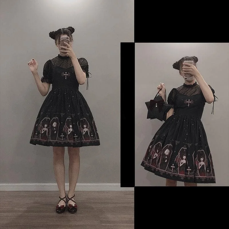 Retro Gothic Court Lolita Halter Straps Dress SP15115