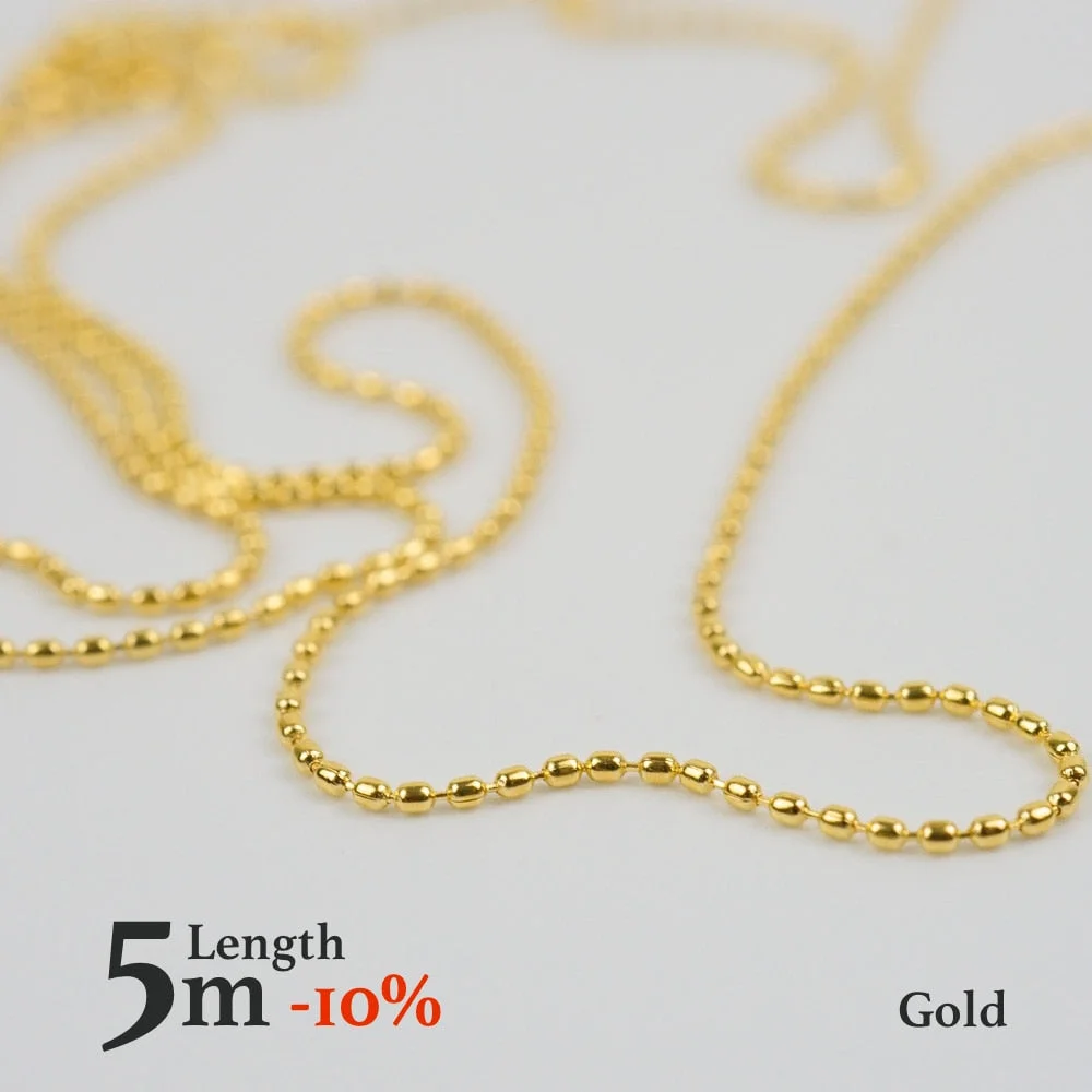 Nail Chain 0.8mm/1.0mm Rose Gold Silver Pixie Stone Decorations Accessory Metal Steel Ball Chain Nail Art Jewelry-Nail Inspo