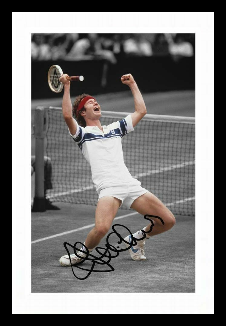 John McEnroe - 1981 Wimbledon Champion Autograph Signed & Framed Photo Poster painting