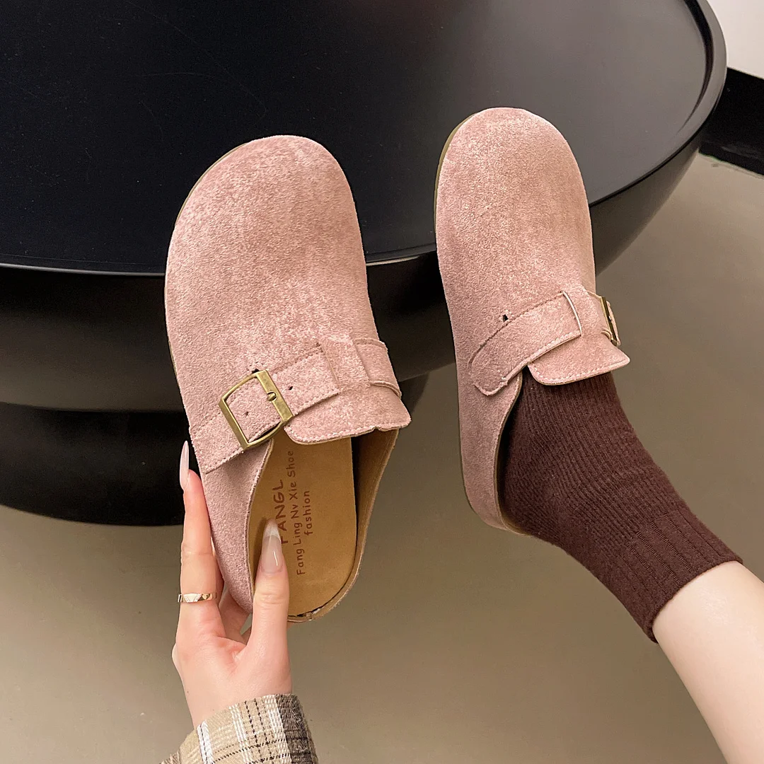Yyvonne Yellow Birken Shoes Women 2025 Spring Pedal Lazy Man Bag Head Half Slippers Wearing Fashion Muller Shoes