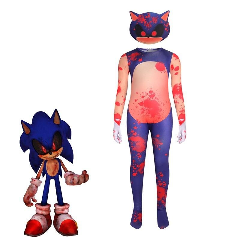 Sonic EXE Blood Costume Halloween Jumpsuit with Mask Outfits