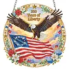 4Pcs Diamond Painting 250th Anniversary of the US Window Pendants Suncatcher Hanging Kits for Home Porch Farmhouse