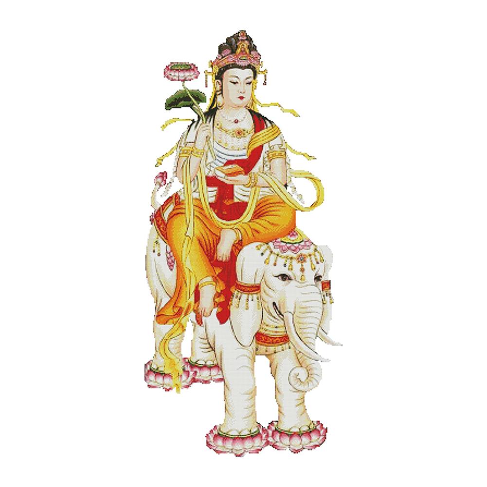 

Guanyin - 14CT Stamped Cross Stitch - 42*80cm (Big Size), 501 Original